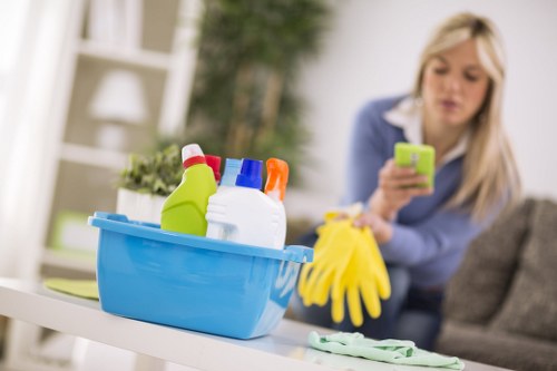 Local office cleaning team maintaining a modern workspace